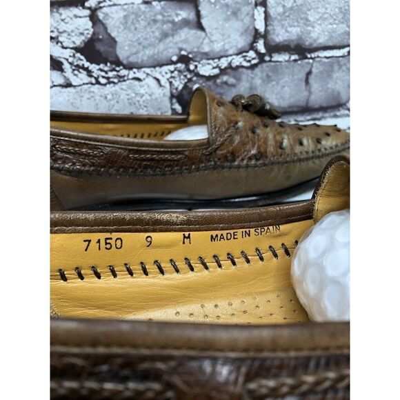 Magnanni Tobacco Ostrich Brown Leather Tassel Dress Loafers Men’s Sz 9M US/42EU main image 13